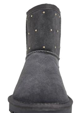 Botas Pepe Jeans Diss Studs em camurça com tachas cinza para mulher.