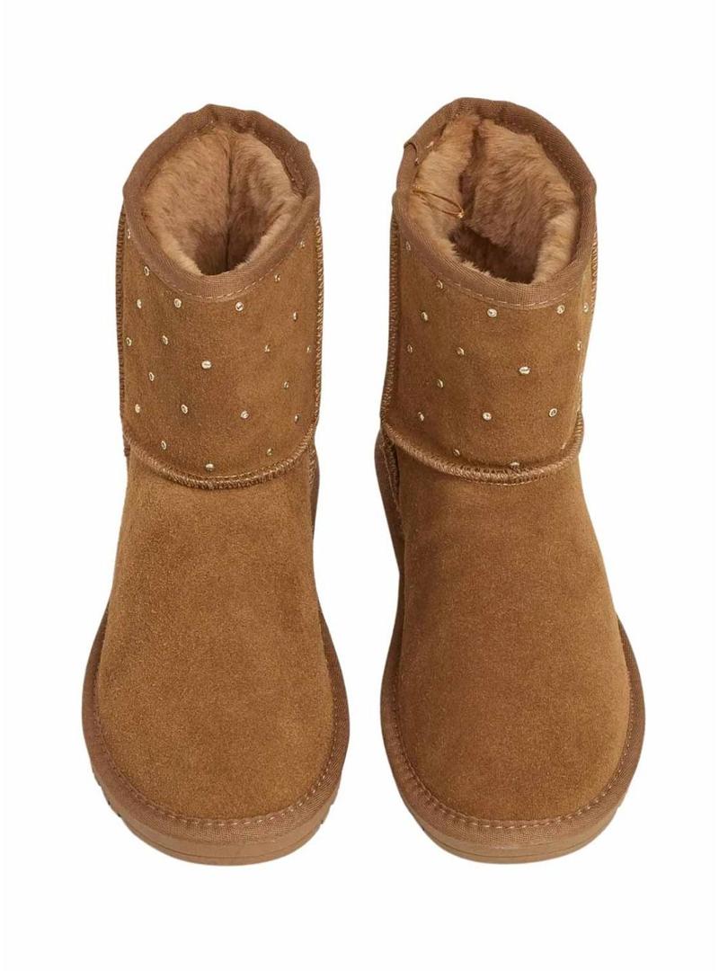 Botas Pepe Jeans Diss West em camurça com tachas cor de camelo para mulher.