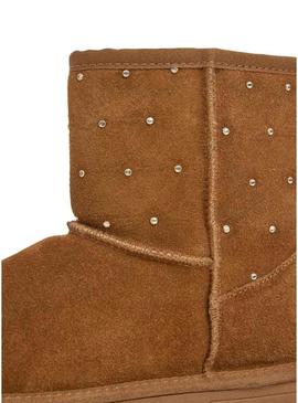 Botas Pepe Jeans Diss West em camurça com tachas cor de camelo para mulher.