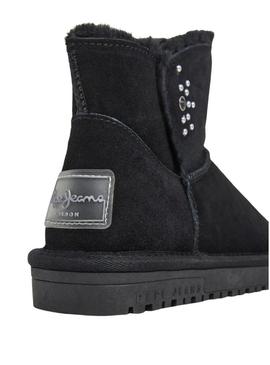 Botas Pepe Jeans Diss Urban de camurça com tachas pretas para mulher.