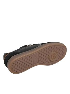 Sapatilhas Pepe Jeans Ball preto com detalhes de leopardo para mulher.