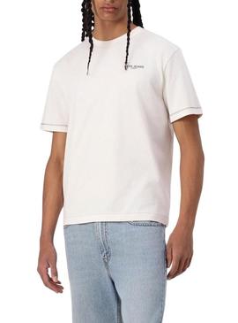 Camiseta Pepe Jeans Tarsey bege para homem.