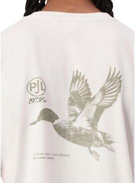 Camiseta Pepe Jeans Tarsey bege para homem.