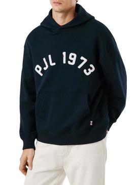 Moletom Pepe Jeans Maverick azul marinho com capuz para homem