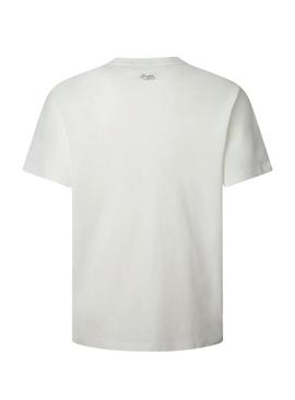 Camiseta Pepe Jeans Thansen branca para homem.