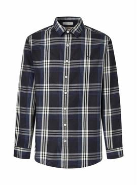 Camisa Pepe Jeans Codar xadrez azul para homem.