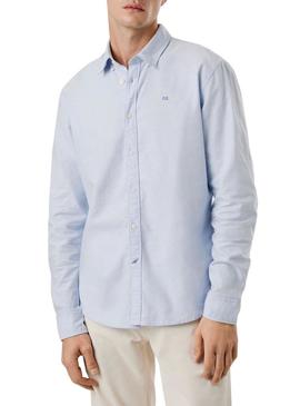 Camisa Pepe Jeans Cluny Oxford azul para homem.