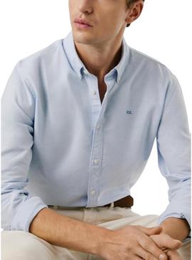 Camisa Pepe Jeans Cluny Oxford azul para homem.