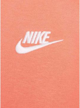 Moletom Nike Club Fleece laranja para menina
