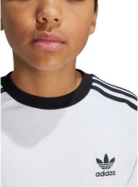Camiseta 3 listras branca.