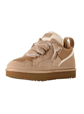 Sapatilhas UGG Lowmel bege para mulher.