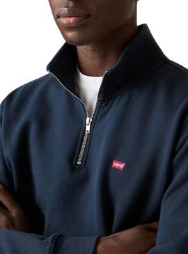 Moletom Levis Original Housemark meio zíper marinho para homem