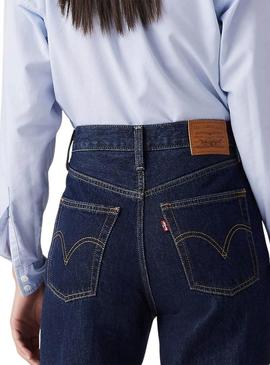 Calça jeans Levis Ribcage Wide Leg H223 para mulheres