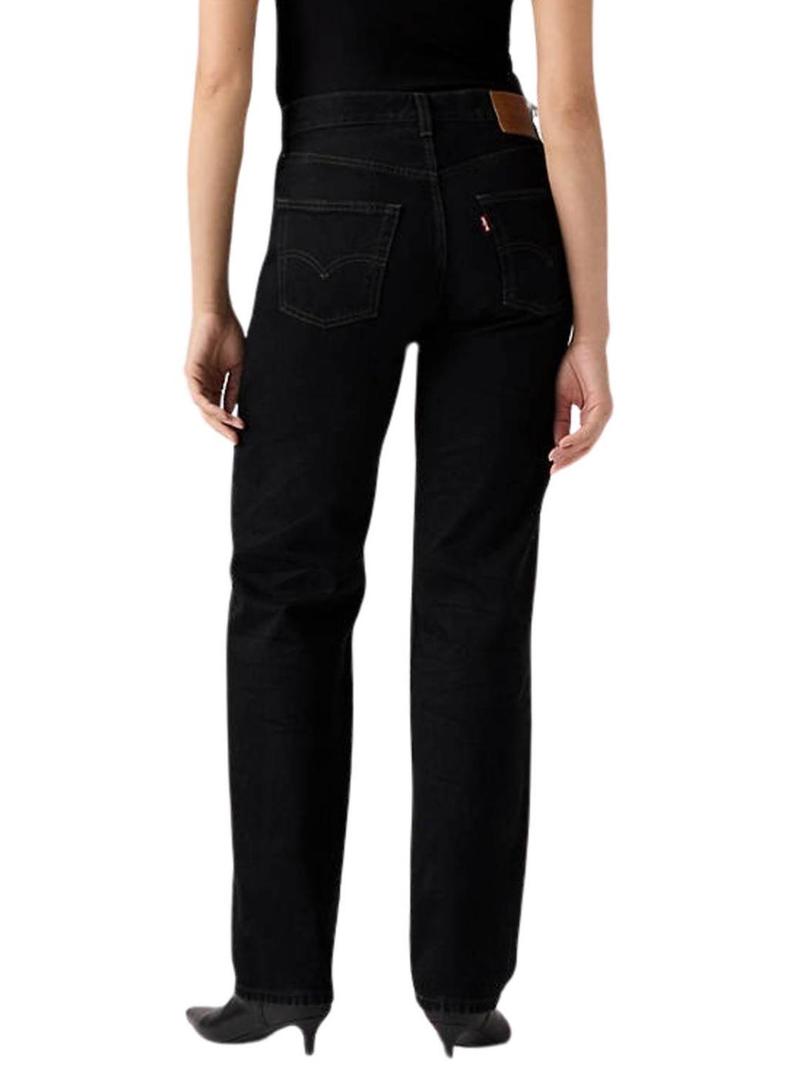 Calça jeans Levis 501 90S Rinsed preta para mulher