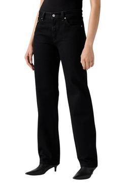 Calça jeans Levis 501 90S Rinsed preta para mulher