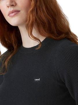 Camisola Levis Rib preta para mulher.