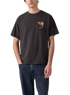 Camiseta Levis Vintage Fit Graphic preta para homem.