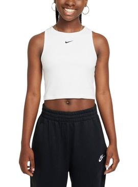 Camisa regata branca Nike para menina.
