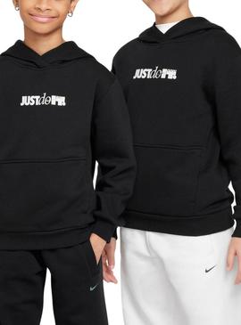 Moletom Nike Sportswear Club preto para meninos e meninas.