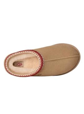 Tamancos UGG Tasman II castanho bege e granada para mulher.