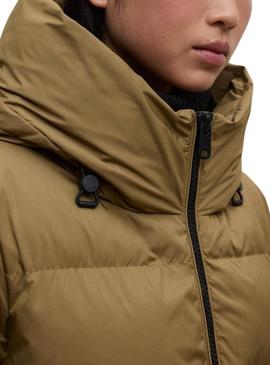 Casaco Ecoalf acolchoado Manlie marrom para mulher.