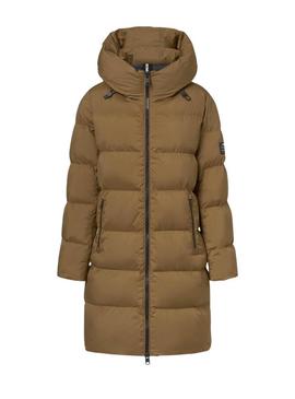 Casaco Ecoalf acolchoado Manlie marrom para mulher.