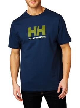 T-Shirt Helly Hansen Basic Logotipo Azul Homem