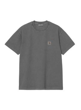 Camiseta Carhartt tingida de cinza para homem.