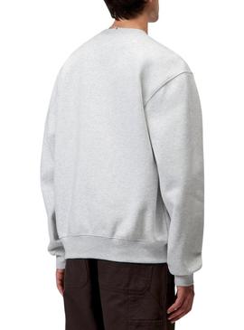 Moletom Carhartt marca bordada cinza para homem