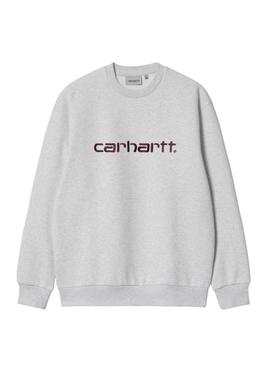 Moletom Carhartt marca bordada cinza para homem