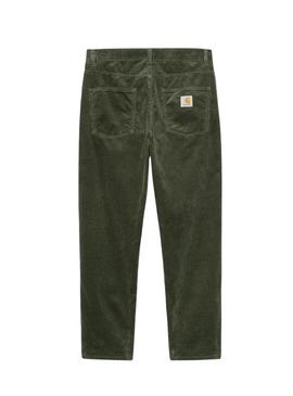 Calça Carhartt Newel de veludo cotelê verde para homem