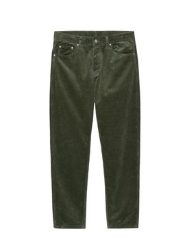 Calça Carhartt Newel de veludo cotelê verde para homem
