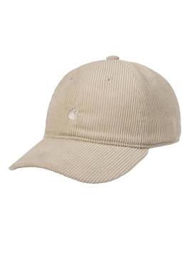 Boné Carhartt Harlem de veludo cotelê bege para mulher e homem