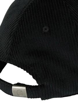 Boné Carhartt Harlem em veludo cotelê preto para mulheres e homens