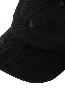 Boné Carhartt Harlem em veludo cotelê preto para mulheres e homens