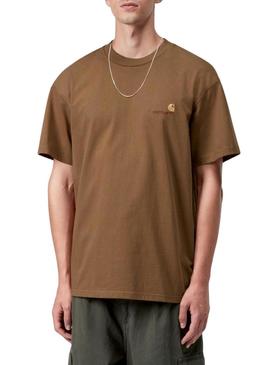 Moletom com zíper Carhartt marrom para homem.
