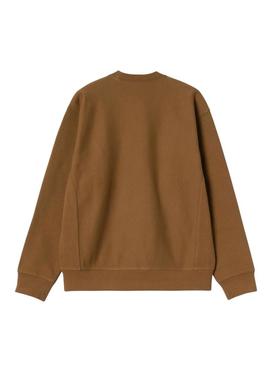 Moletom Carhartt American Script marrom para homem.