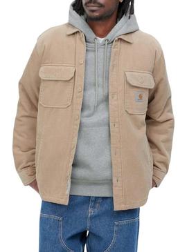 Jaqueta camisa Carhartt Whitsome bege para homem.