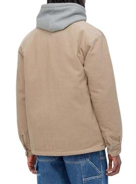 Jaqueta camisa Carhartt Whitsome bege para homem.