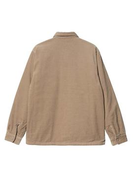 Jaqueta camisa Carhartt Whitsome bege para homem.