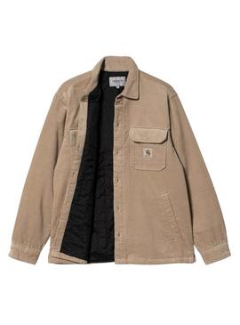Jaqueta camisa Carhartt Whitsome bege para homem.