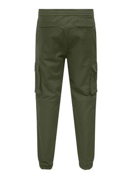 Calça Only and Sons Garda verde para homem.
