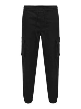 Calça Only and Sons Garda preta para homem
