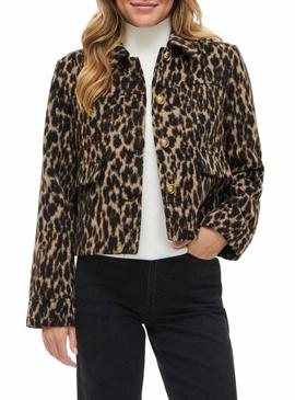 Jaqueta Vila Visimba estampada de leopardo para mulher