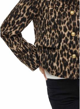 Jaqueta Vila Visimba estampada de leopardo para mulher