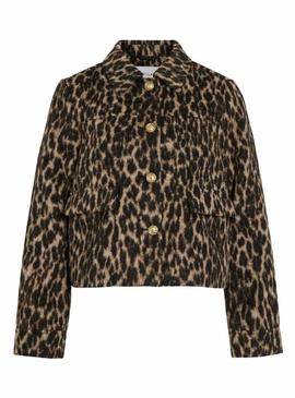 Jaqueta Vila Visimba estampada de leopardo para mulher