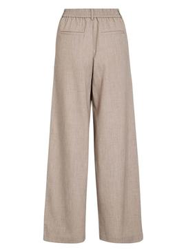 Calça feminina Vila Vivarone bege.