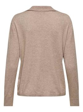 Camisa de polo bege Jersey Only Libi para mulher.