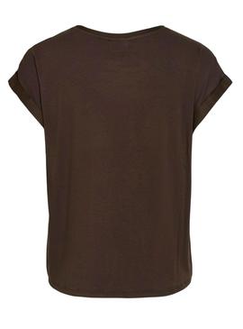 Top de cetim marrom da Vila Viellette para mulher.