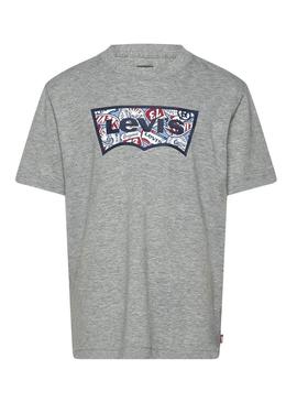 Camiseta Levis On the road cinza para criança.